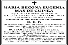 Mª Begoña Eugenia Mas de Guinea